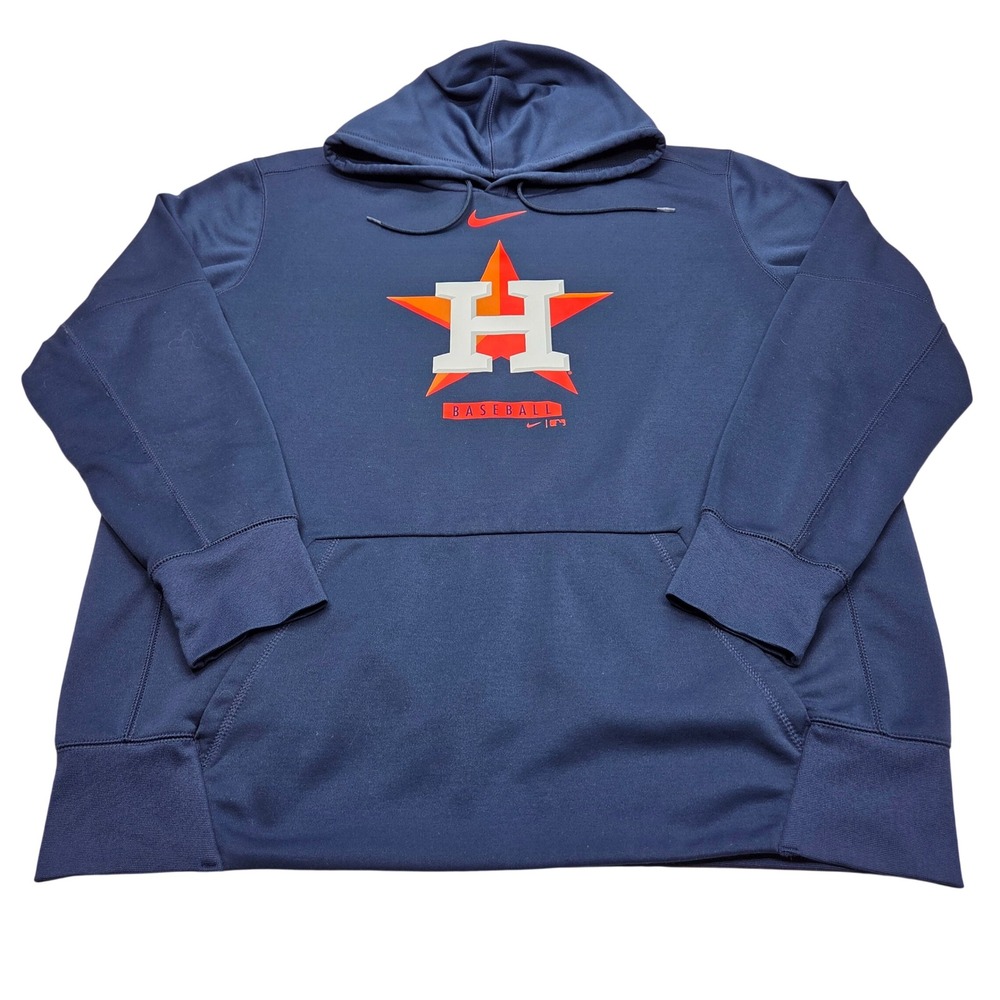 Nike Houston Astros MLB Dri-FIT Baseball Pullover Hoodie Mens XL Navy Blue